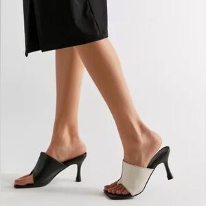 4th & Reckless - Square Toe Black and White Heels